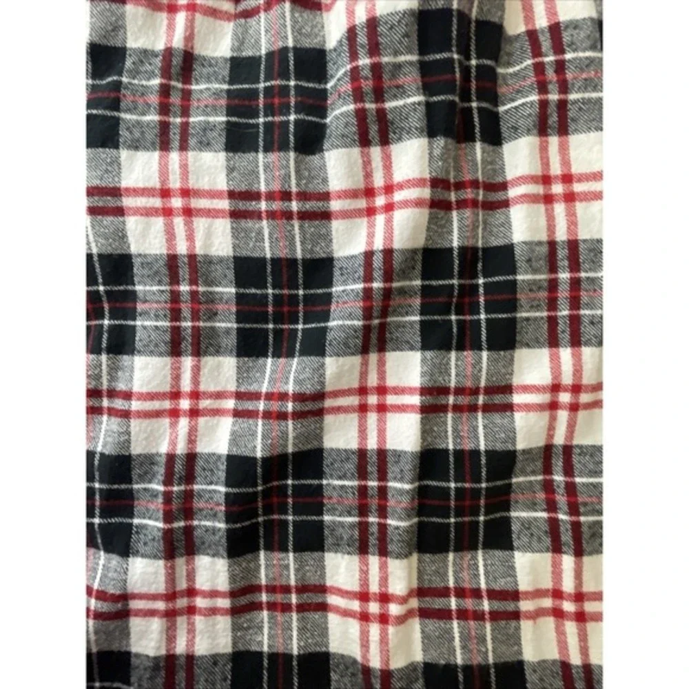 Key‎ Flannel Long Sleeve Button Up Shirt Red Black White Plaid farmcore  outddor
